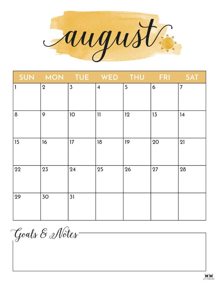 Make the Most of August with a Free Printable Calendar