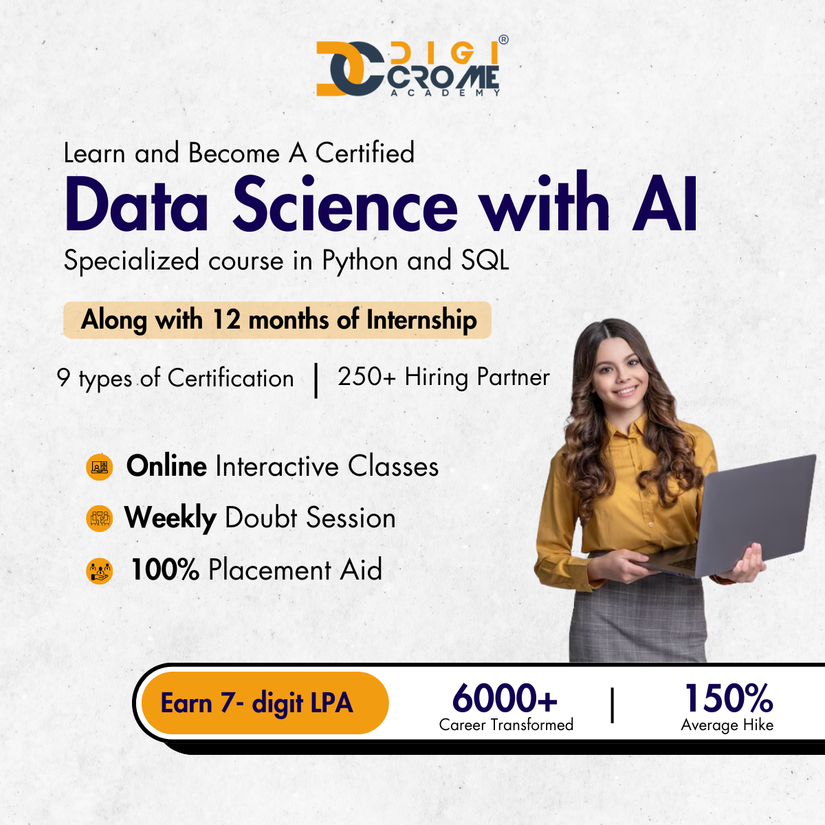 Take your career to the next level with our PGP in Data Science featuring AI.
