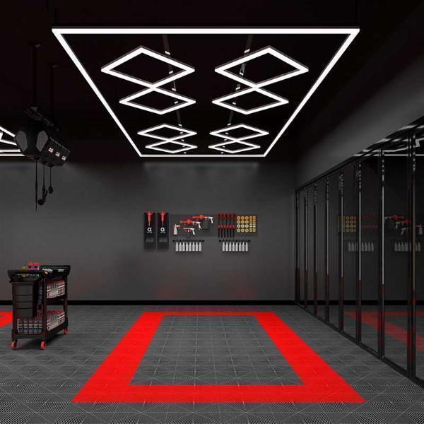 How do LED lights contribute to reducing maintenance costs in an auto beauty shop?