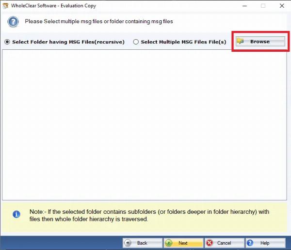 Free export of MSG data items into vCard file format