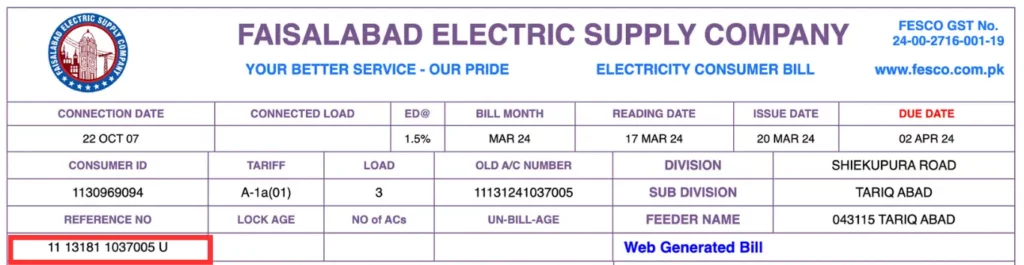 FESCO Online Bill Payment