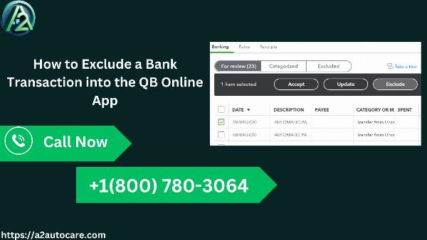 How to Exclude a Bank Transaction into the QB Online App