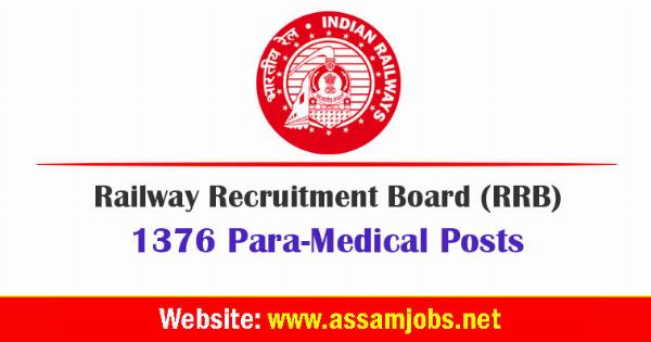 RRB ParaMedical Staff Recruitment 2024 | 1376 Posts, Online Apply