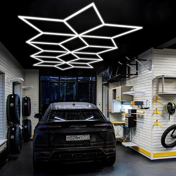 How do bright LED lights improve visibility in a garage?