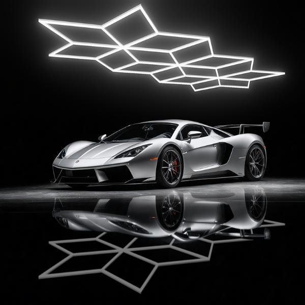 What specific tasks in a garage are made easier with bright LED lights?