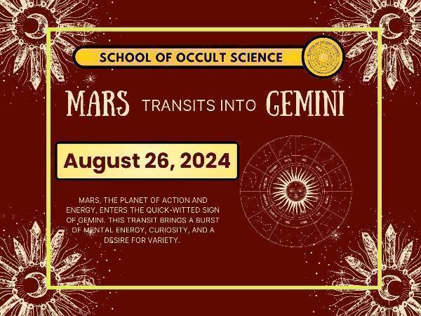 Mars Transits into Gemini – August 26, 2024: A Cosmic Shift in Energy