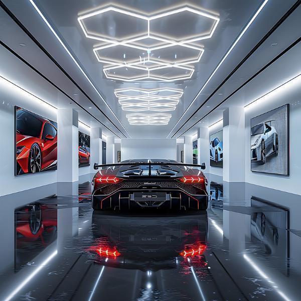 How do LED lights enhance the precision of removing paint defects in car beauty shops?
