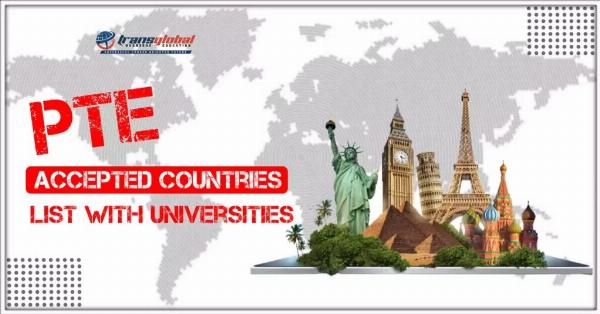 PTE Academic Accepted Countries with Universities