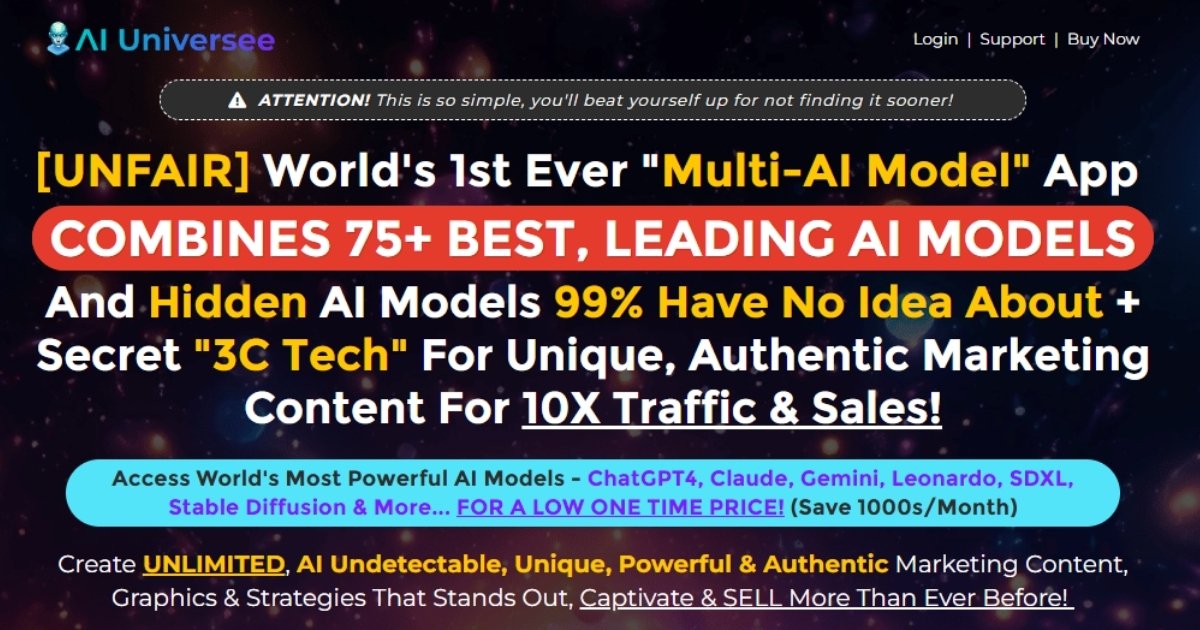 AI Universee Review: Boost Sales & Traffic with 75+ AI Models