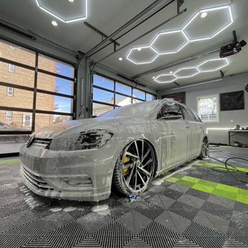 How high should a garage side light be?