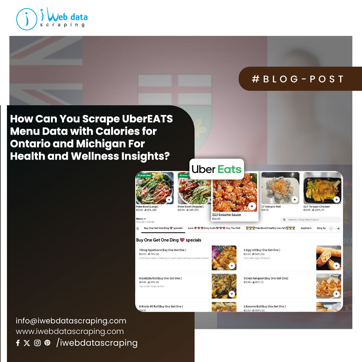 Scrape UberEATS Menu Data with Calories for Ontario and Michigan