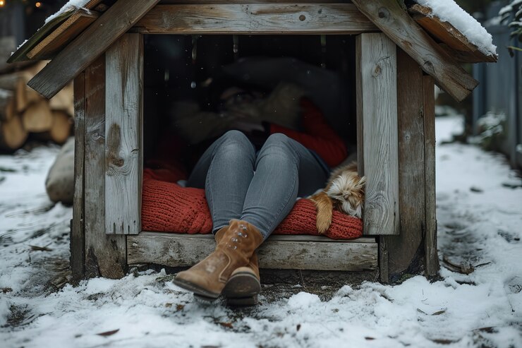 Warm Shelter: Small Dog House for Cold Weather