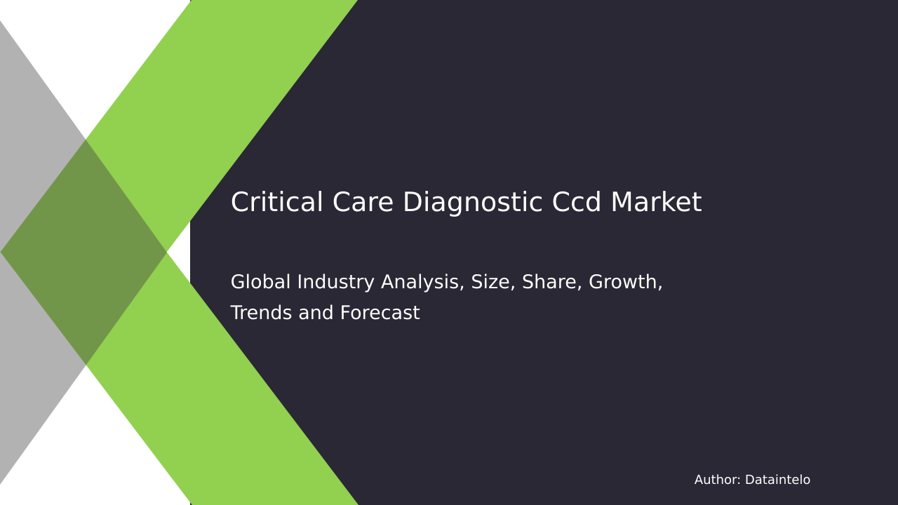 Market Insights for Critical Care Diagnostic CCD Industry, 2032