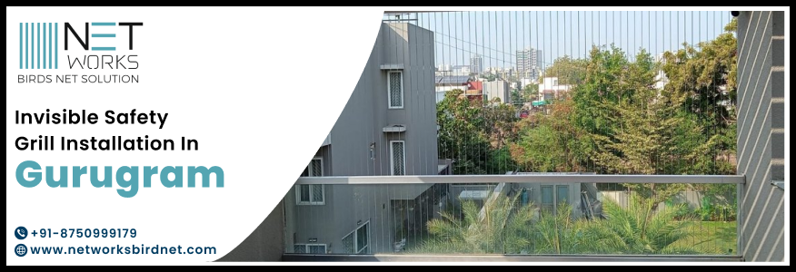 Invisible Safety Grill Installation in Gurugram | Price Starting at ₹200/Sq Ft | Networks Birds Net Solution
