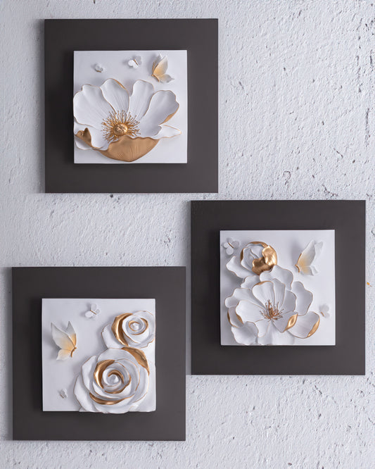 Floral Grey Wall Painting: A Serene Addition to Your Walls