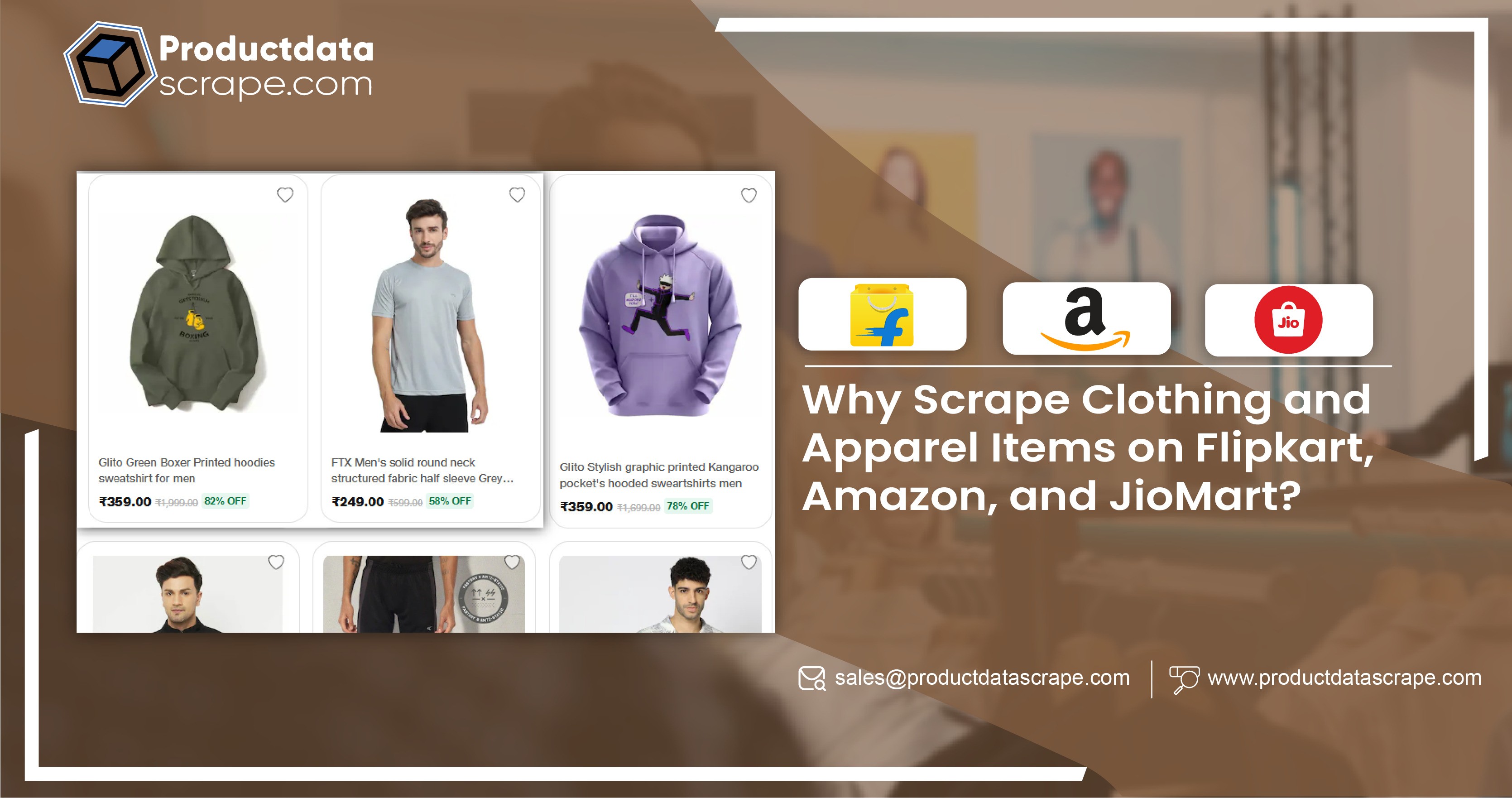 Scrape Clothing and Apparel Items on Flipkart, Amazon, and JioMart
