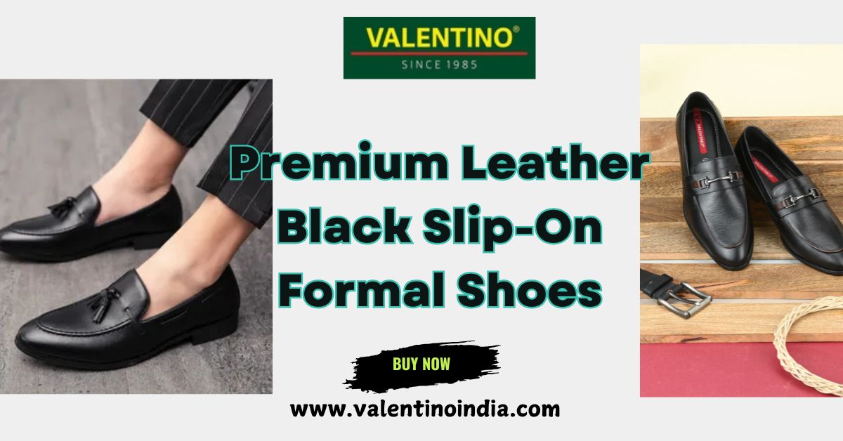 Premium Leather Black Slip-Ons: Perfect for Formal Attire