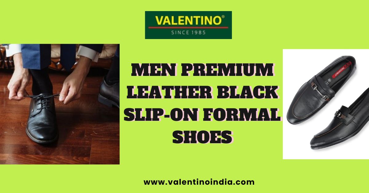 Men's Premium Leather Black Slip-On Formal Shoes: A Perfect Blend of Style and Comfort