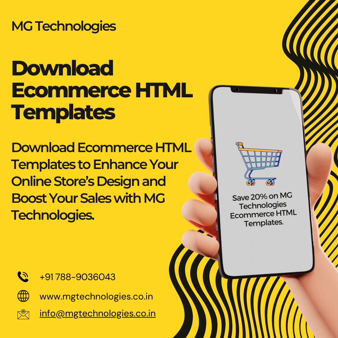 Build a Captivating Ecommerce Store with HTML Website Templates by MG Technologies