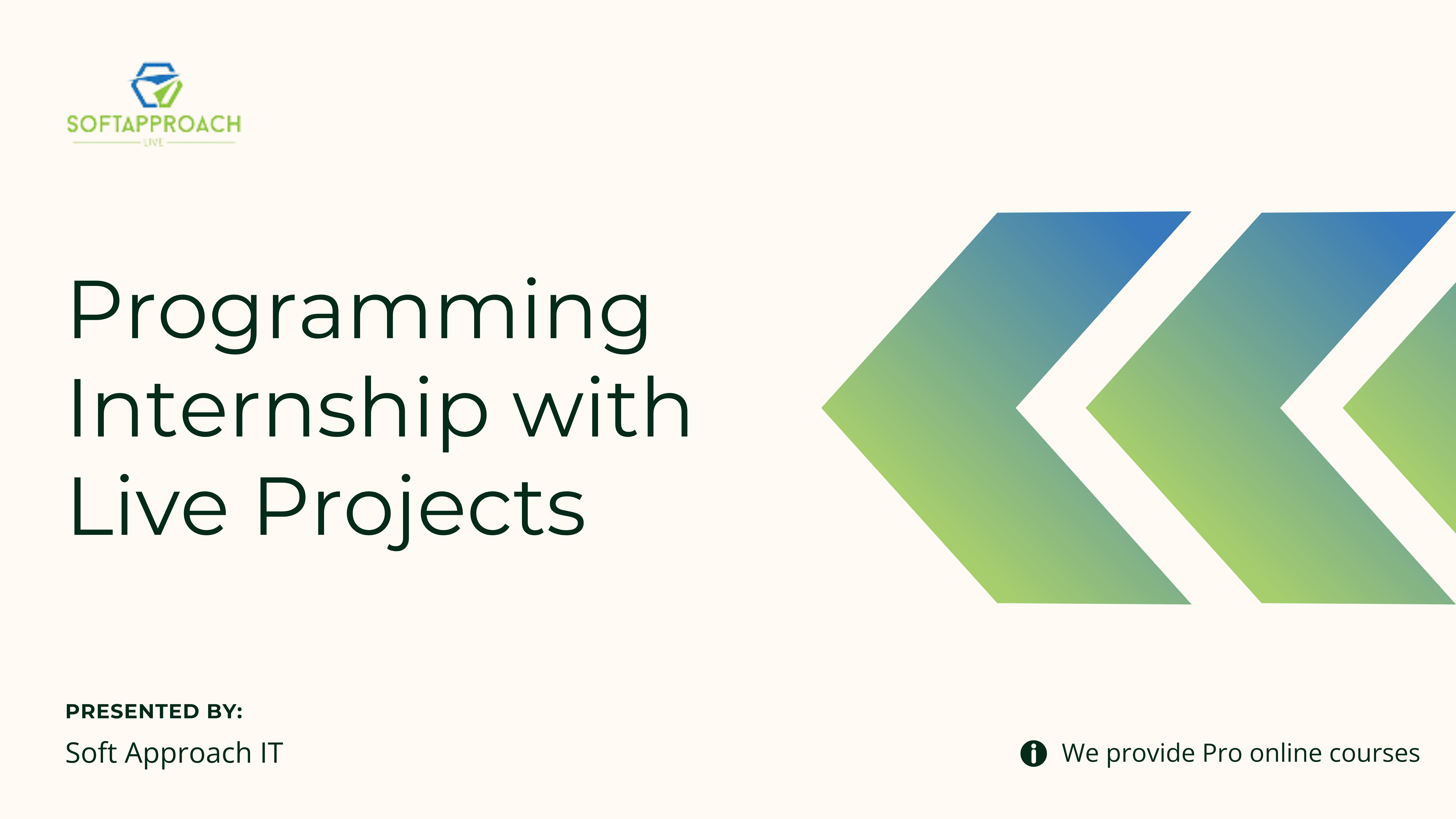 Transform Your Career with Soft Approach IT's Programming Internship with Live Projects
