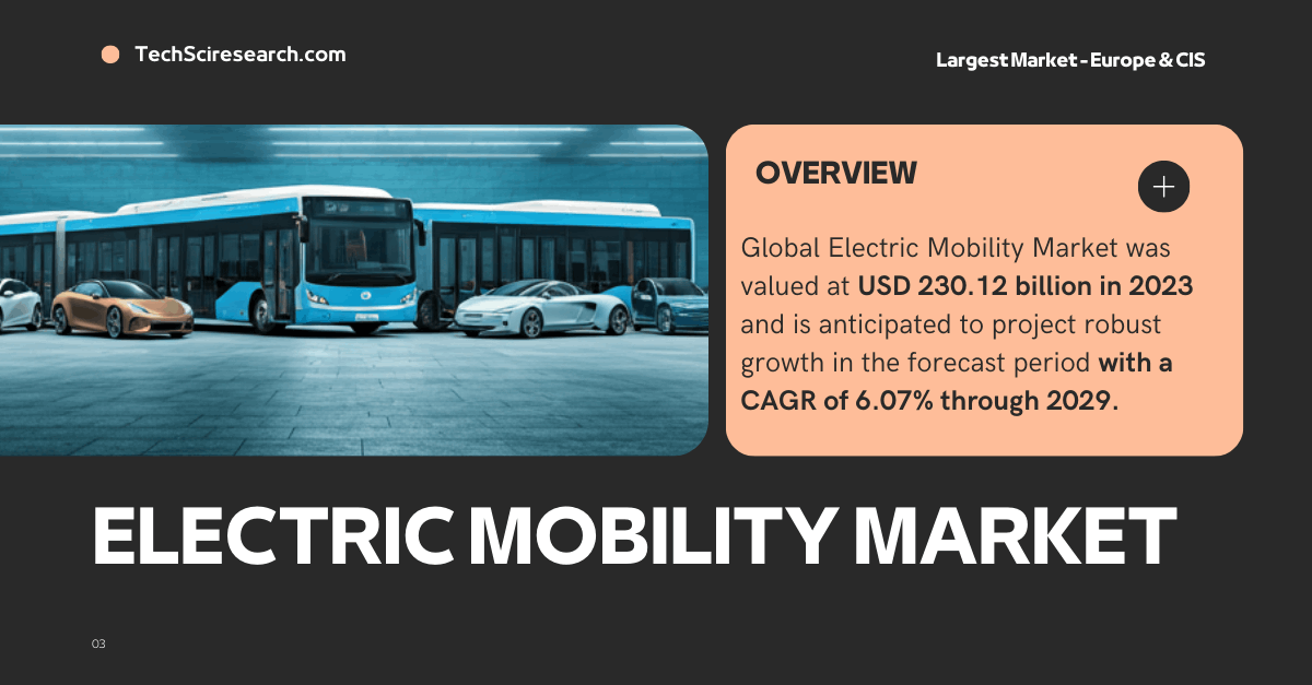 Electric Mobility Market Demand & Trends: USD 230.12 Billion by 2029 (CAGR: 6.07%)