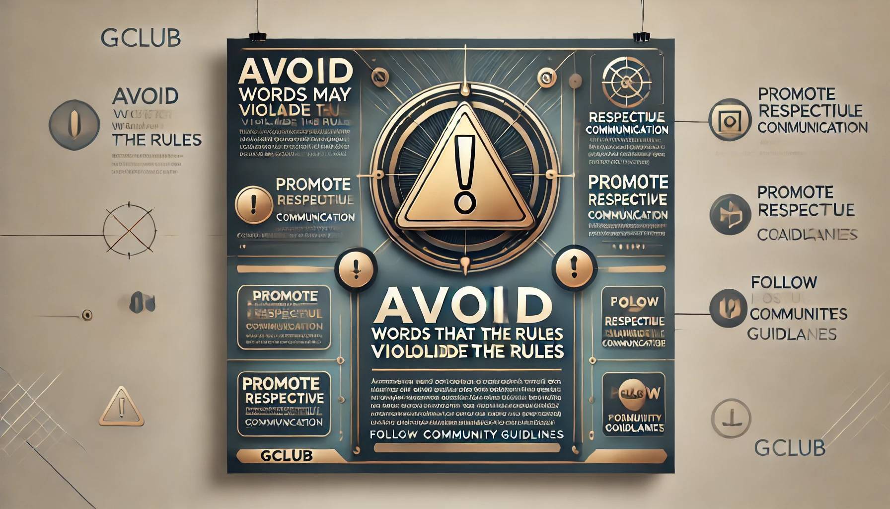 Avoid Words that may Violate the Rules in Gclub