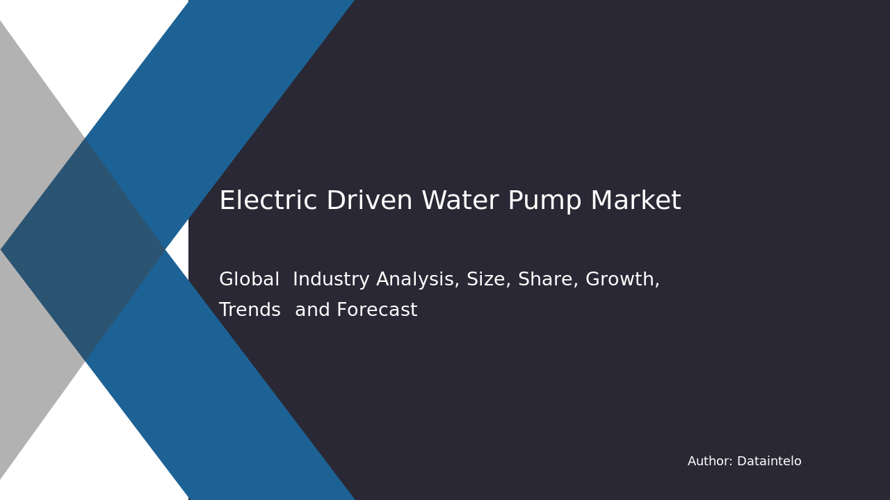Electric Driven Water Pump Market Opportunities and Challenges 2032