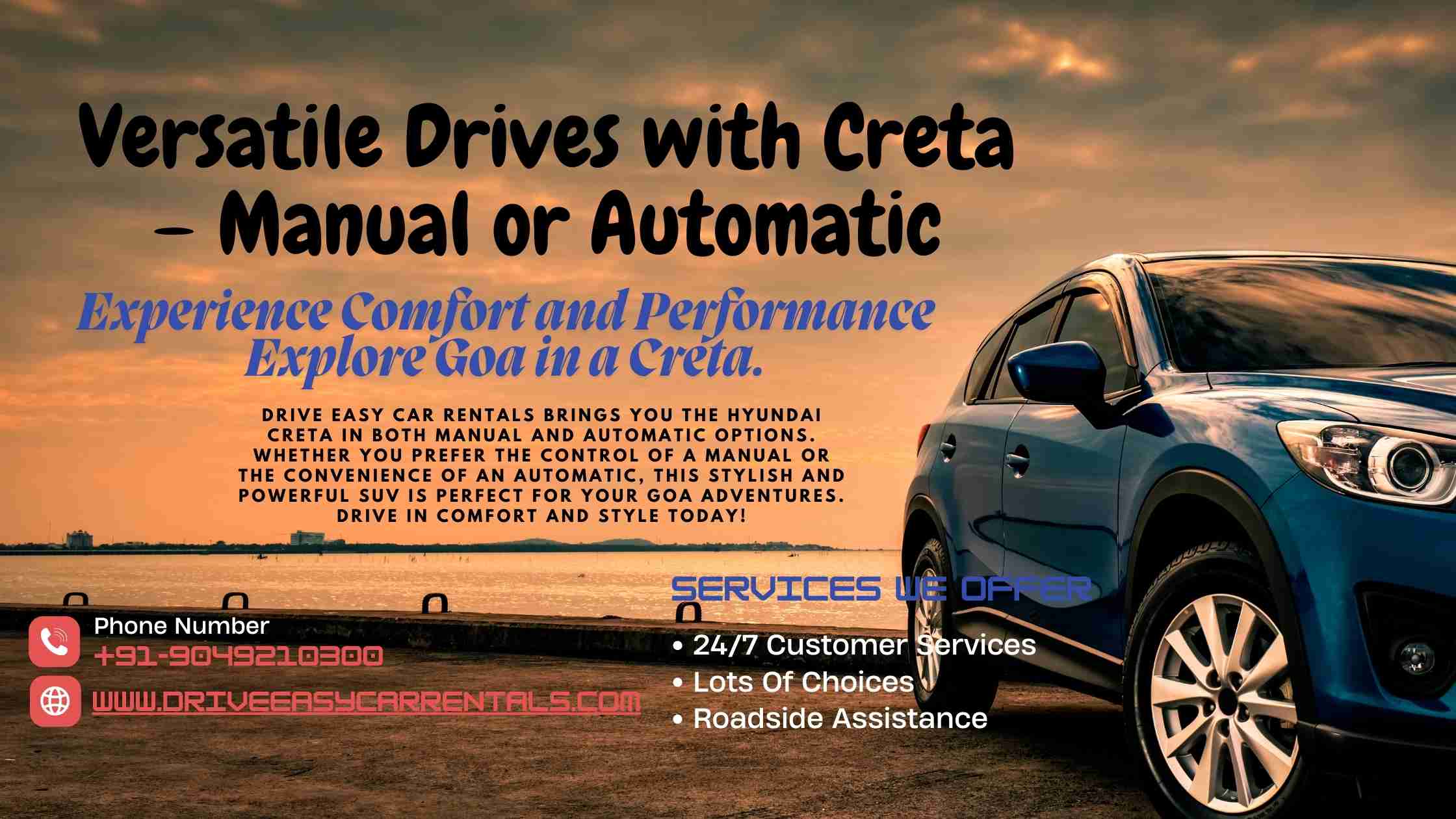 Discover Goa with a Creta Manual Rental
