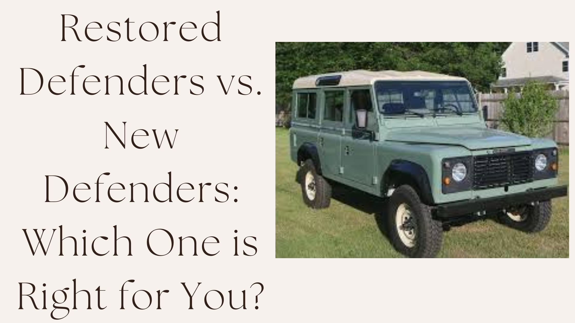 Restored Defenders vs. New Defenders: Which One is Right for You?