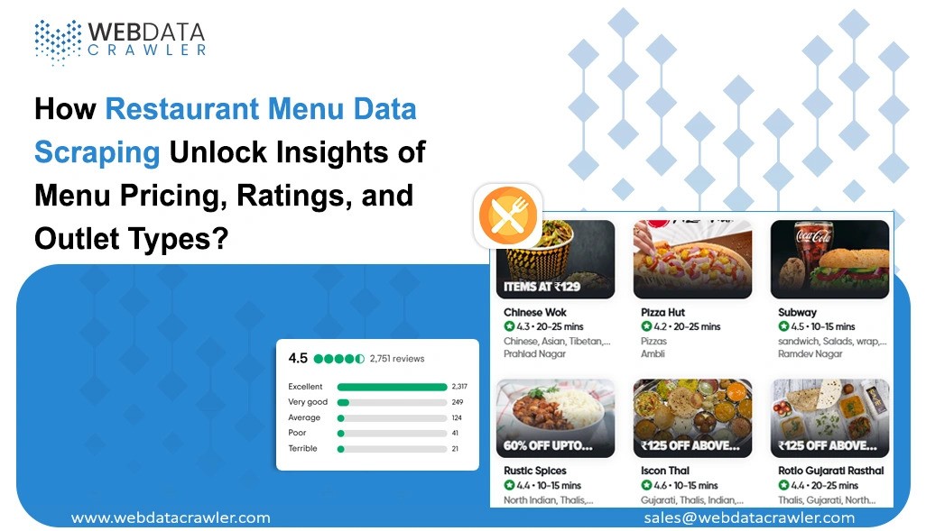How Restaurant Menu Data Scraping Unlock Insights of Menu Pricing, Ratings, and Outlet Types?