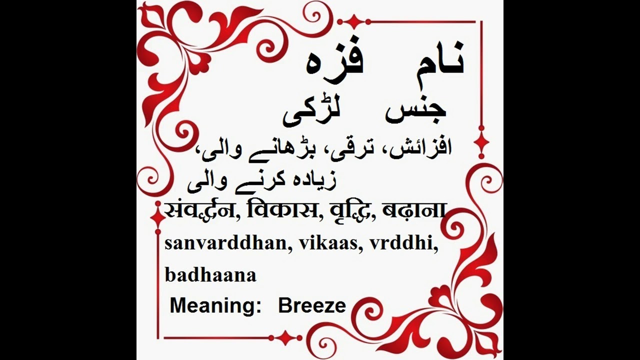 Fiza Name Meaning in Urdu: All Information For You