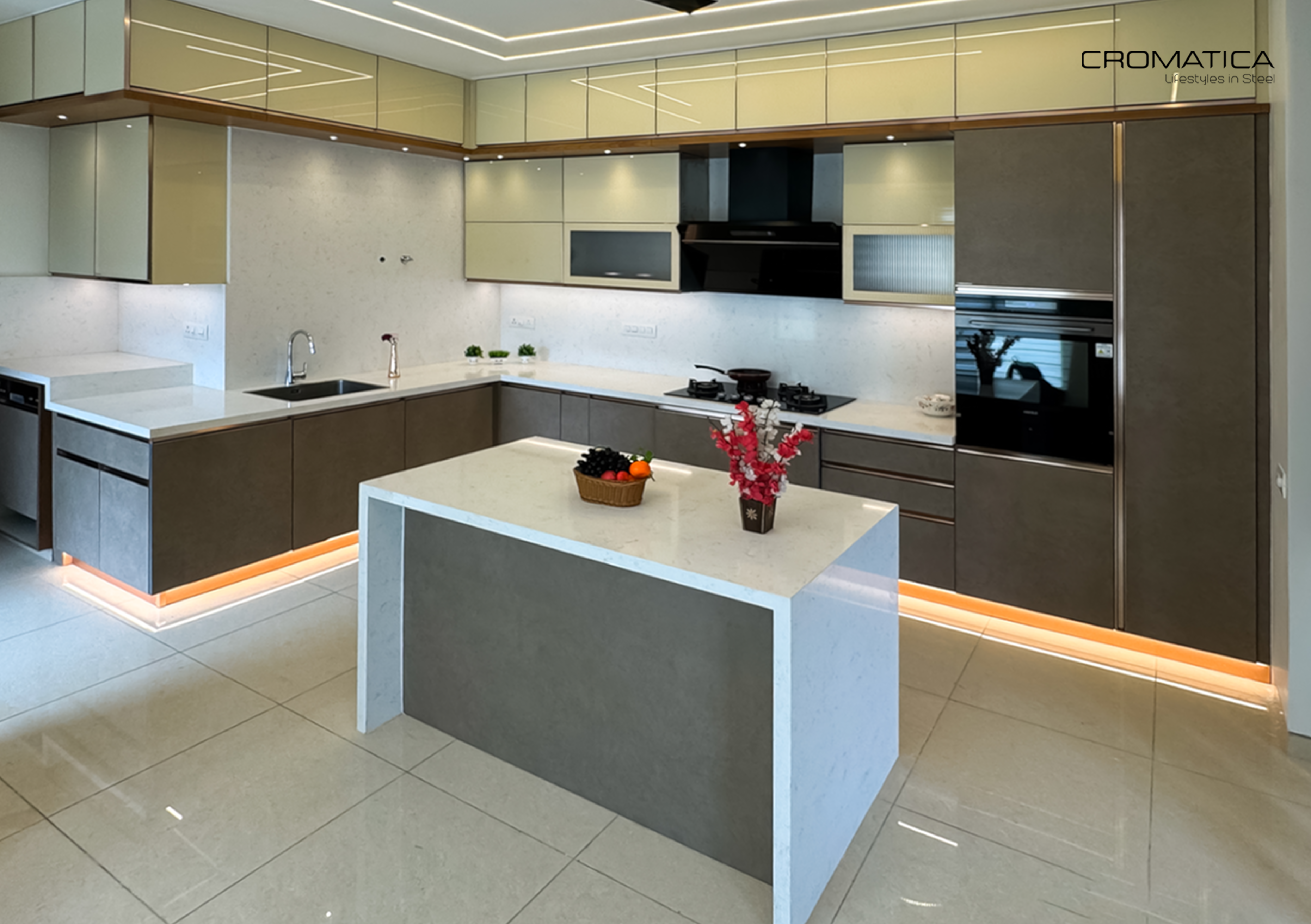 Experience Luxury and Functionality with CROMATICA's Modular Kitchen Designs