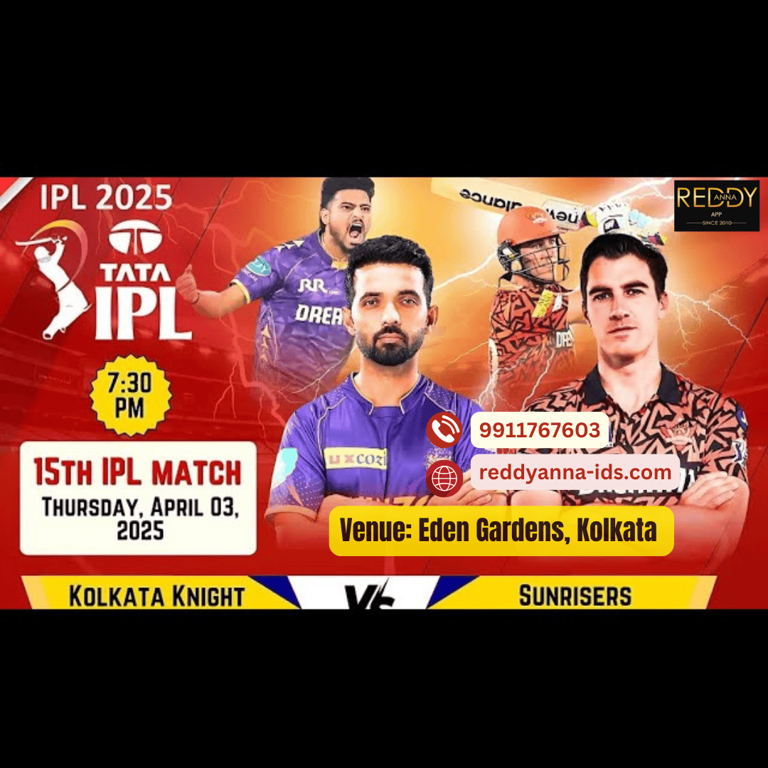 Get Your Reddy Book ID for IPL 2025 – KKR vs SRH at Eden Gardens, April 3.