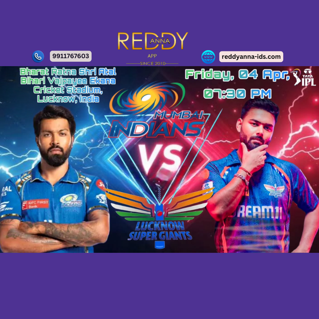 Match Preview with Reddy Book ID: What to Expect from Lucknow Super Giants vs Mumbai Indians in IPL 2025.