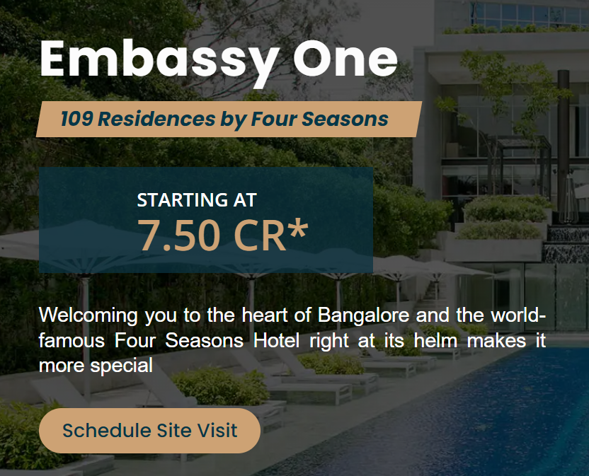 Embassy One Four Seasons Private Residences Bangalore – Fancy Living, Anyone?