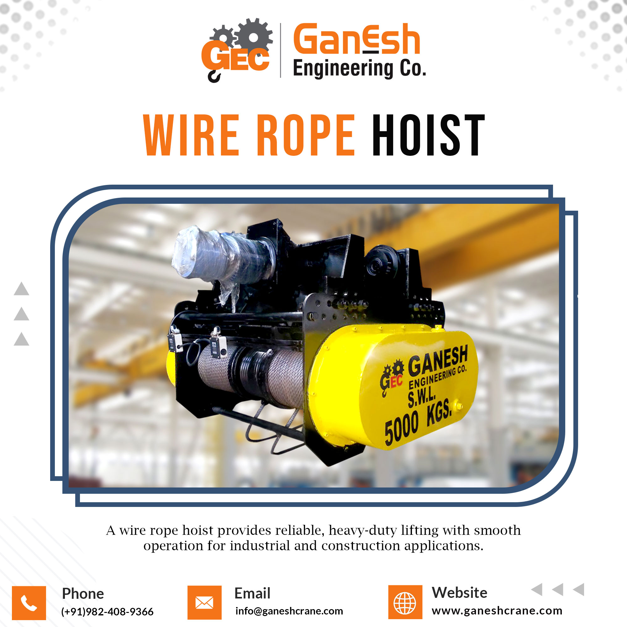 An Overview of Wire Rope Hoists and Other Standard Lifting Hoists