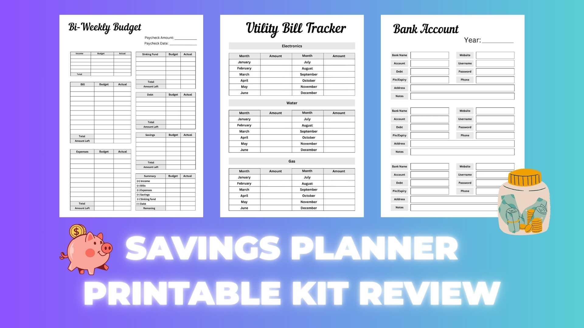 Savings Planner Printable Kit Review: Unlock Financial Success in Style