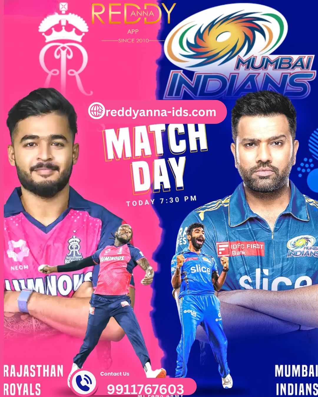 The Road to Victory with Reddy Anna Book : Analyzing Team Strategies for the Rajasthan Royals vs Mumbai Indians Face-off in IPL 2025.