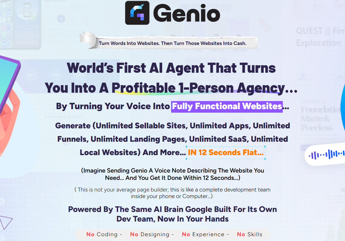 Genio App Review – Create Full Websites with Just Voice Commands In Seconds