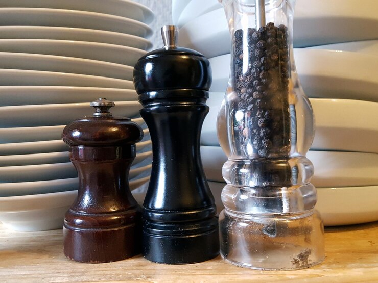 Advanced Sleek Black Electric Pepper Grinder Set