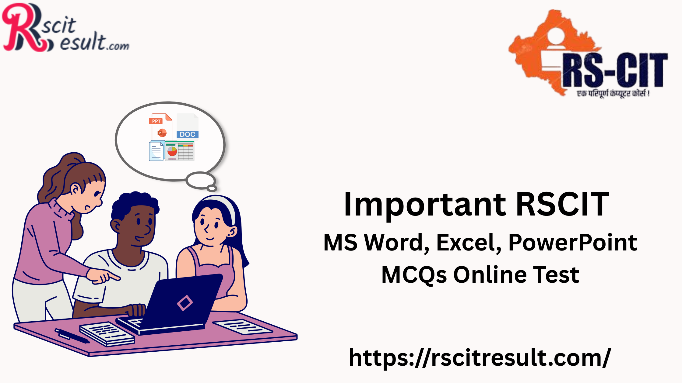 Important RSCIT MS Word, Excel, PowerPoint MCQs Online Test