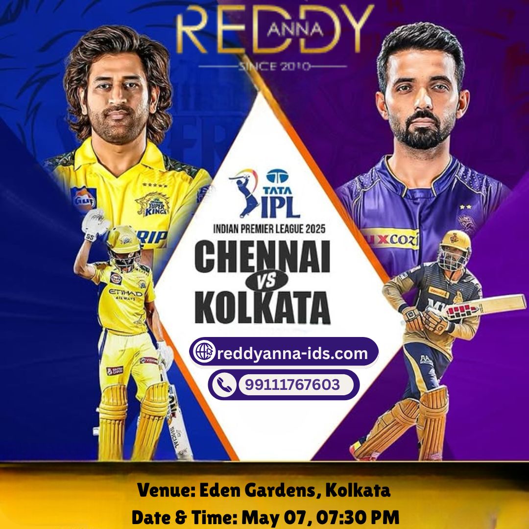 Clash of Titans with Reddy Anna Book : KKR vs CSK - A Thrilling Encounter at Eden Gardens in IPL 2025.