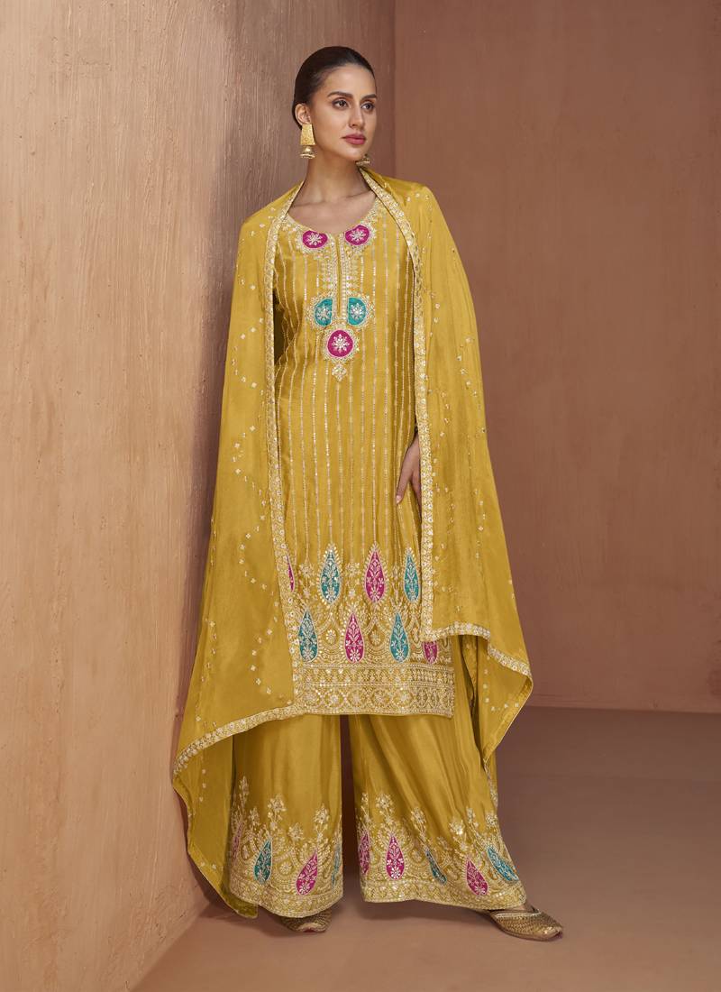 Different Types of Yellow Salwar Suits for Haldi Function
