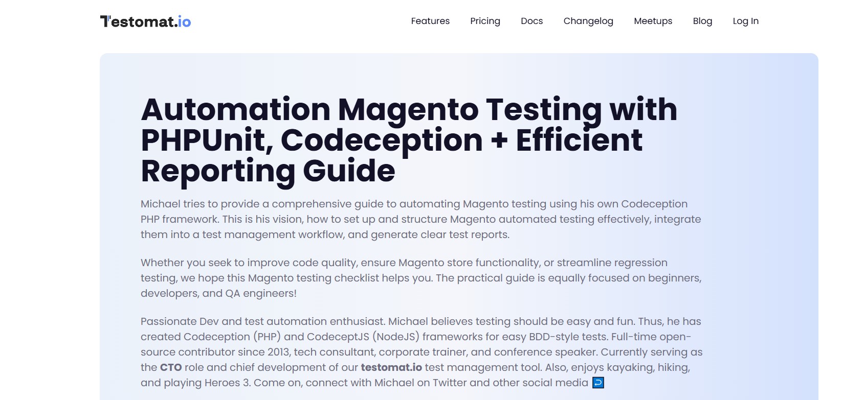 Magento Testing Framework: A Comprehensive Guide to Automated Magento Testing with PHPUnit and Codeception