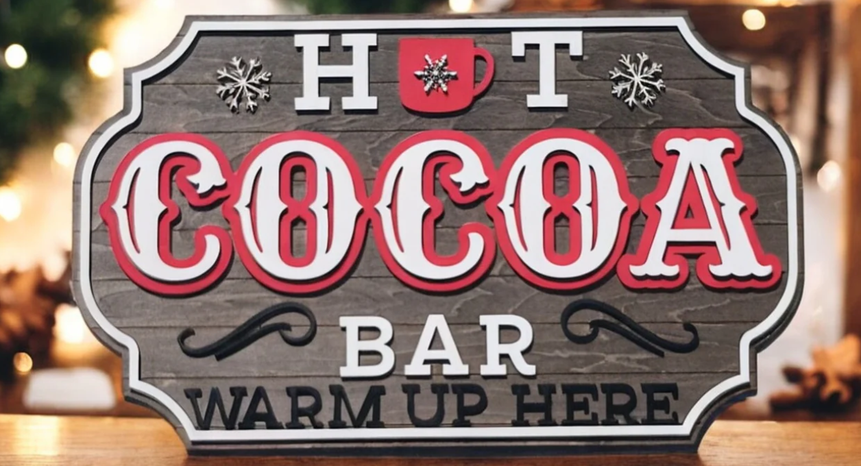 Elevate Your Winter Gatherings with a Hot Cocoa Bar Sign from Lasernique