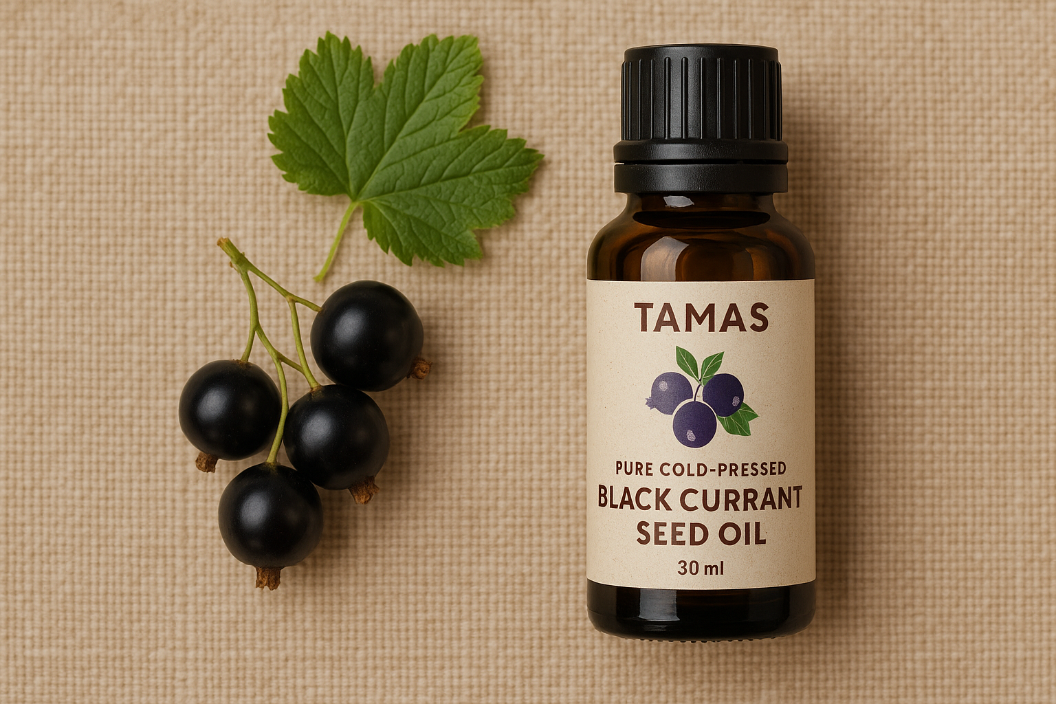 Tamas Pure Cold-Pressed Black Currant Seed Oil 30ml | Rich in Omega-3 & Antioxidants | Tamaspureayurveda