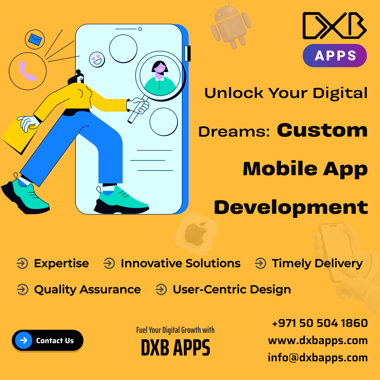 Advance Your Business via mobile application development Abu Dhabi with DXB APPS