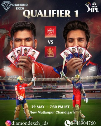 Cricket Fever Hits Mullanpur: Watch PBKS vs RCB Battle It Out in IPL Qualifier 1 with Diamond Exchange Id Online as Your Guide.