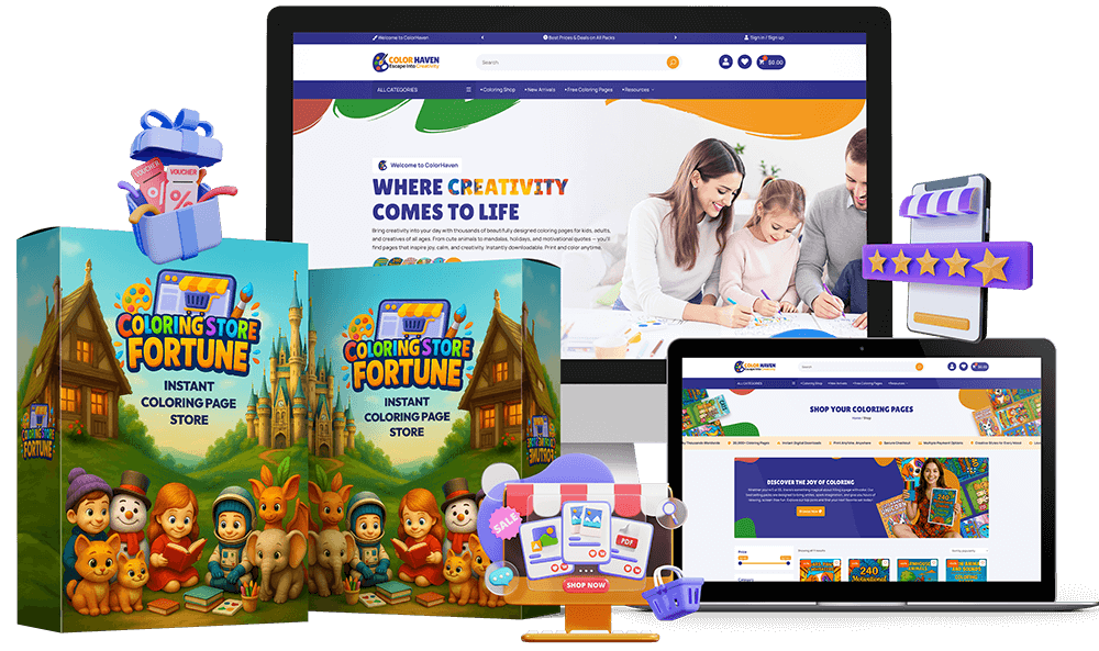 Coloring Store Fortune Review – 10,000+ Products, No Skills, Instant Profits?!