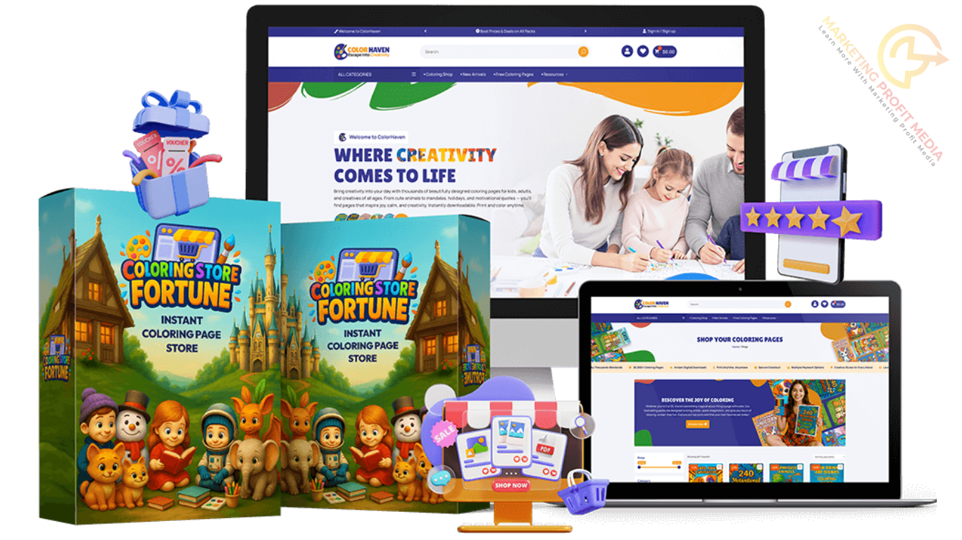Coloring Store Fortune Review – Start Selling Coloring Pages Without Creating Anything